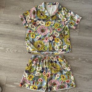 Floral Silk Pajamas